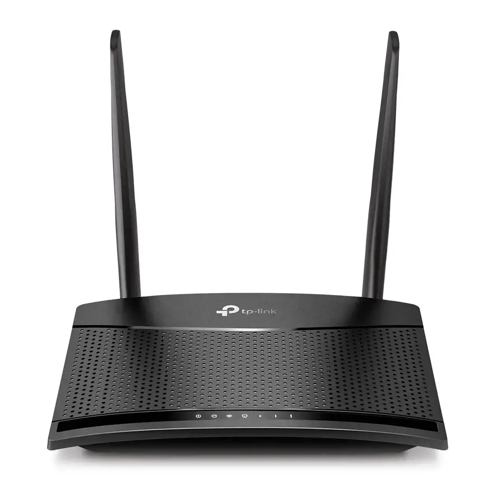 TP-Link TL-MR100, "Wi-Fi 4" (802.11n), vienos juostos (2,4 GHz), Ethernet LAN, 3G, juodas, stalinis maršrutizatorius