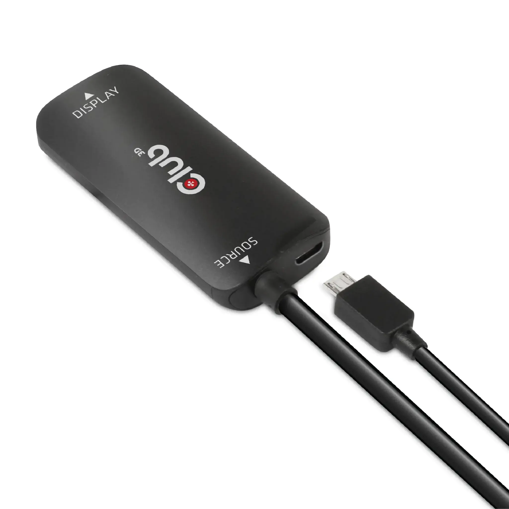 CLUB3D HDMI + Micro USB to DisplayPort™ 4K120Hz or 8K30Hz M/F Active Adapter, 1 m, HDMI + USB, DisplayPort, Male, Female