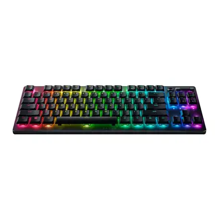 "Razer" žaidimų klaviatūra "Deathstalker V2 Pro Tenkeyless RGB LED light, JAV, belaidė, juoda, optiniai jungikliai (linijiniai)
