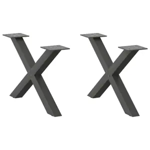 Kavos staliuko kojelės, 2 vnt., antracito spalvos, 60x(30-31) cm, plienas