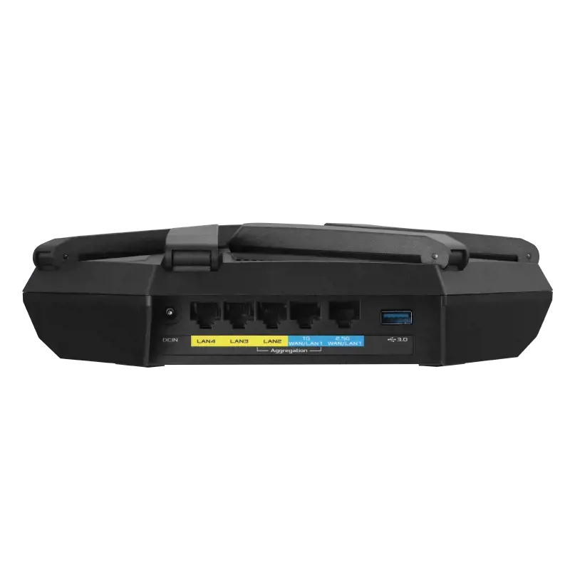 ASUS RT-AXE7800, "Wi-Fi 6E" (802.11ax), trijų dažnių (2,4 GHz / 5 GHz / 6 GHz), Ethernet LAN, juodas, stalinis maršrutizatorius