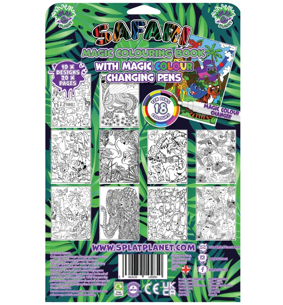 Splat Planet magiška spalvinimo knygelė SAFARI
