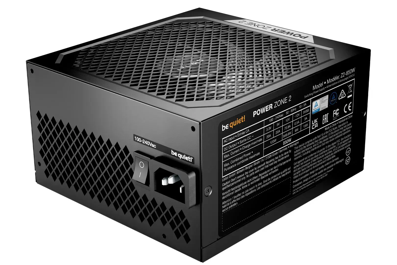 Maitinimo blokas BE QUIET! POWER ZONE 2, 850 W, 80 PLUS PLATINIUM