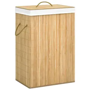 Skalbinių krepšys su 2 skyriais, bambukas, 72l