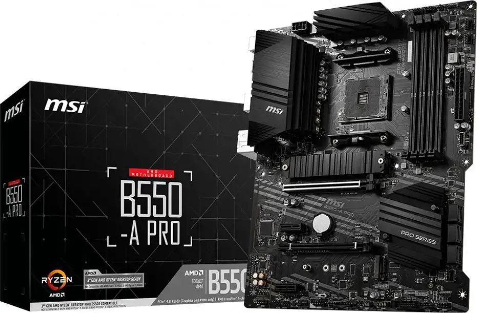 MSI B550-A PRO, AMD, "Socket AM4", 3 kartos "AMD Ryzen™ 3", 3 kartos "AMD Ryzen 5", 3 kartos "AMD Ryzen™ 7", 3 kartos..., DDR4-SDRAM, 128 GB, DIMM