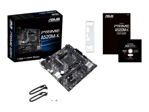 ASUS PRIME A520M-K, AMD, 3 kartos "AMD Ryzen™ 3", 3 kartos "AMD Ryzen 5", 3 kartos "AMD Ryzen™ 7", 3..., DDR4-SDRAM, 64 GB, DIMM, 2133,2400,2666,2800,3000,3200,3333,3466,3600,3733,3866,4000,4400,4600 MHz