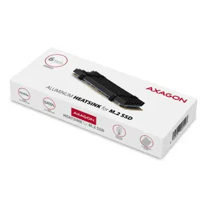 "AXAGON CLR-M2L6" pasyvusis - M.2 SSD, 80 mm SSD, ALU korpusas, silikoninės šiluminės pagalvėlės, aukštis 6 mm