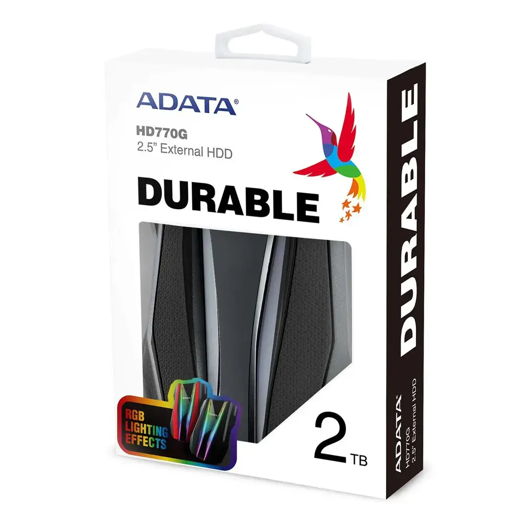 ADATA AHD770G-2TU32G1-CBK Išorinis kietasis diskas Durable HD770 2TB USB3 Black IP68 sertifikatas