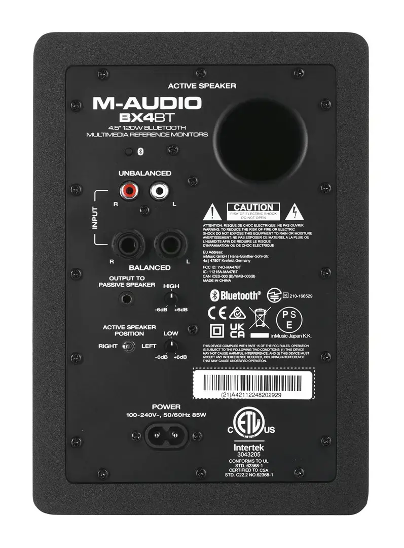 M-AUDIO BX4 BT 2x loudspeaker Black Wired + Bluetooth 50 W