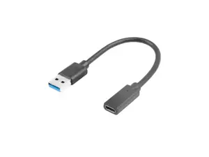 LANBERG AD-UC-UA-03 "Lanberg" adapteris USB TYPE-C(F) - USB Type-A (M) 15 cm juodas