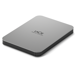 "LACIE Mobile Drive" kietasis diskas USB-C 1TB 2,5 colio Mėnulio sidabro spalvos su USB-C kabeliu