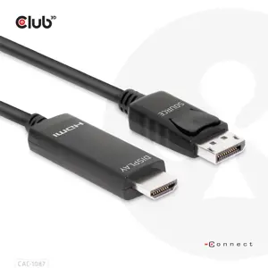 CLUB3D DisplayPort 1.4 to HDMI 4K120Hz or 8K60Hz HDR10 Cable M/M 3m/9.84ft, 3 m, DisplayPort, HDMI, Male, Male, Straight