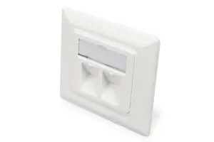 Digitus | Wallplate for Keystone Modules, German type, middle plate 50x50 mm, frame 80x80 mm | DN-9…