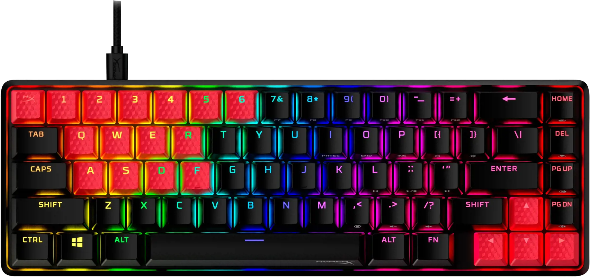 "HyperX" guminiai klavišų dangteliai, klaviatūros dangtelis, termoplastinis elastomeras (TPE), 1,4 mm, raudonos spalvos