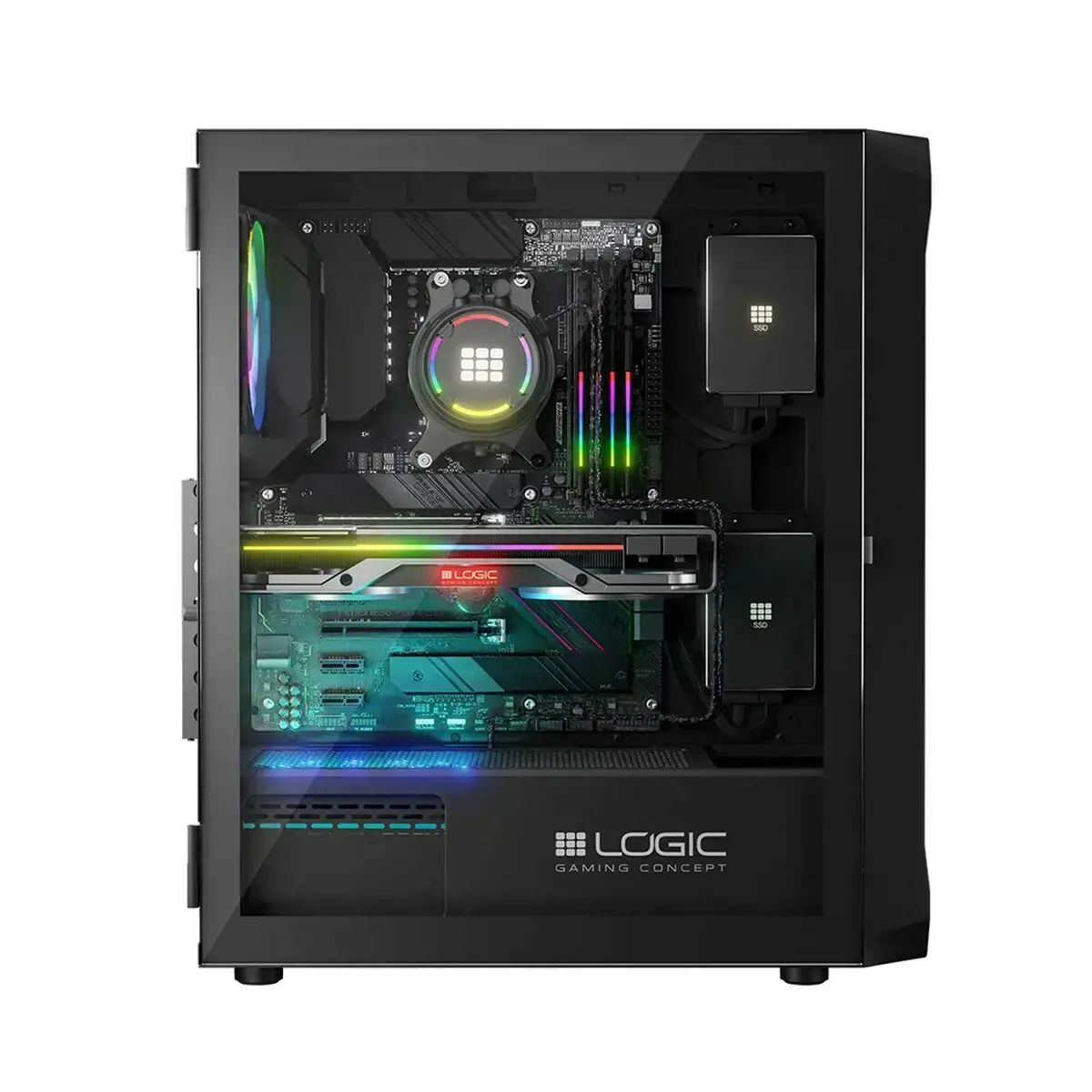 Logic PORTOS ARGB MINIDI USB 3.0 korpusas Juodas