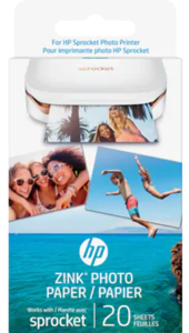 Fotopopierius HP Sprocket Zink 8.9x10.8cm(3.5x4.24"), 50 psl.