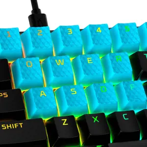 "HyperX" guminiai klavišų dangteliai, klaviatūros dangtelis, termoplastinis elastomeras (TPE), 1,4 mm, mėlynas