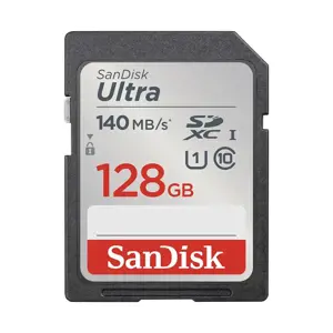 "SanDisk Ultra" 128GB SDXC atminties kortelė 140MB/s; EAN:619659200190