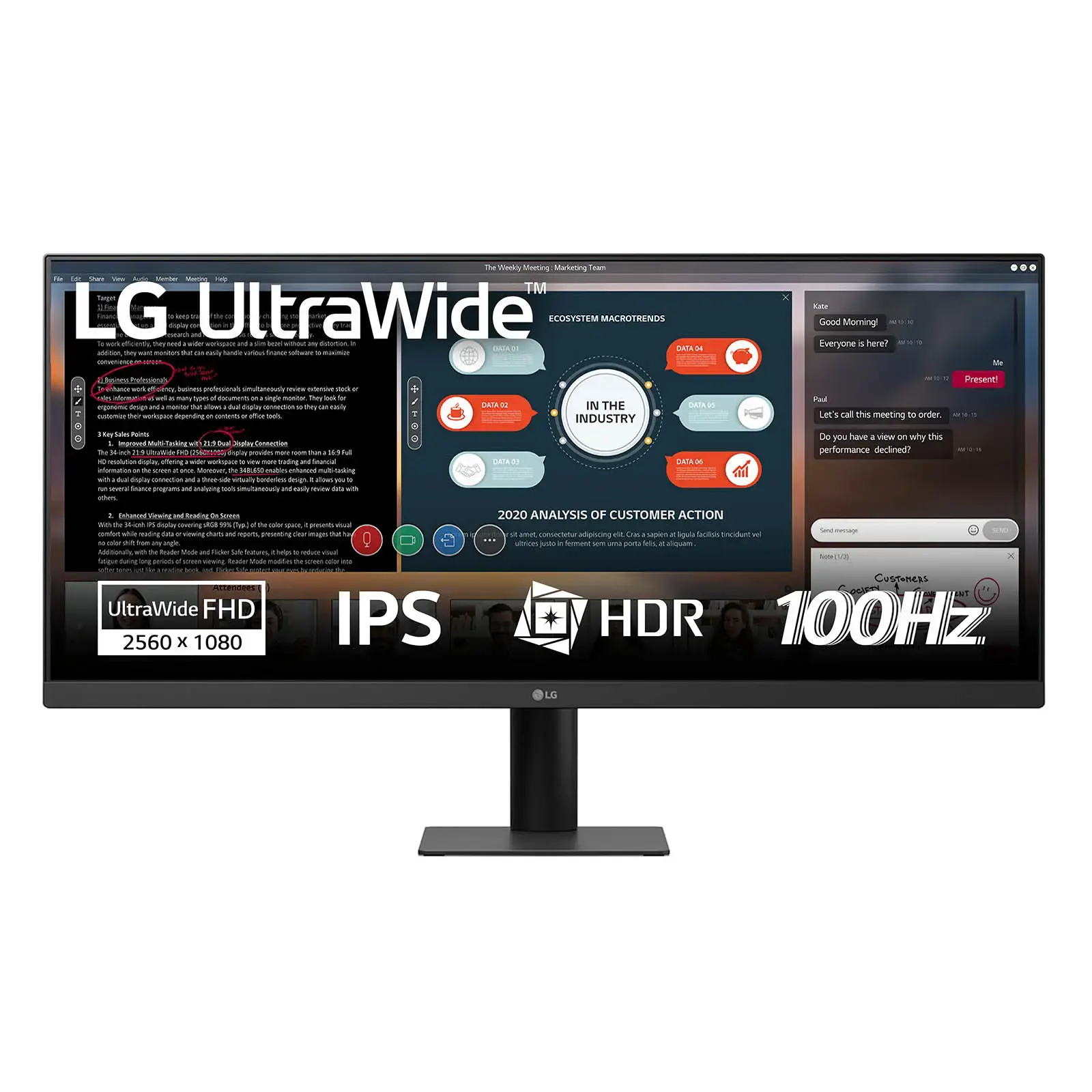 LG 29U511A-B, 73.7 cm (29"), 2560 x 1080 pixels, WFHD, LCD, 5 ms, Black