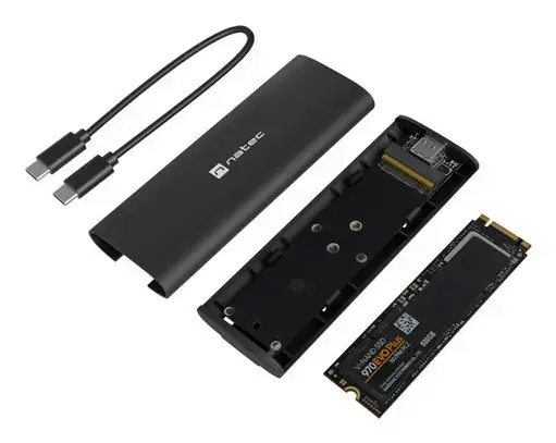 NATEC NKZ-2286 storage drive enclosure SSD enclosure Black M.2