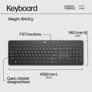 HP 230 belaidė klaviatūra juoda