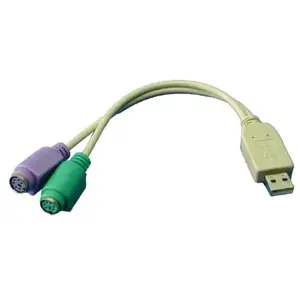 "Logilink" USB ir PS/2 x2 adapteris : 2x Mini DIN 6 kontaktų FM, USB M