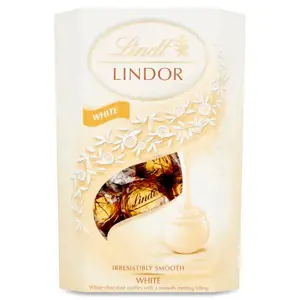 LINDT LINDOR baltojo šokolado rutuliukai, 200g