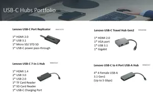 Lenovo 4X91A30366, USB 2.0 Type-C, HDMI, RJ-45, USB Type-C, VGA, pilka, 4K Ultra HD, CE, CB, FCC, EAC, VCCI, KCC, RCM, BSMI, 5 V