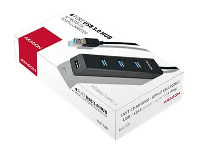 AXAGON HUE-S2B 4x USB3.0 įkrovimo koncentratorius, MicroUSB įkrovimo jungtis