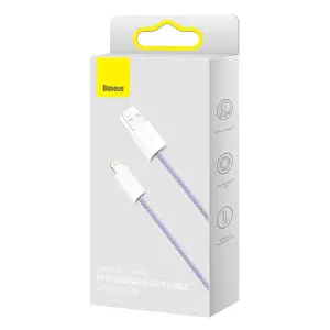 USB ir "Lightning" laidas "Baseus Dynamic 2", 2,4 A, 1 m (violetinis)