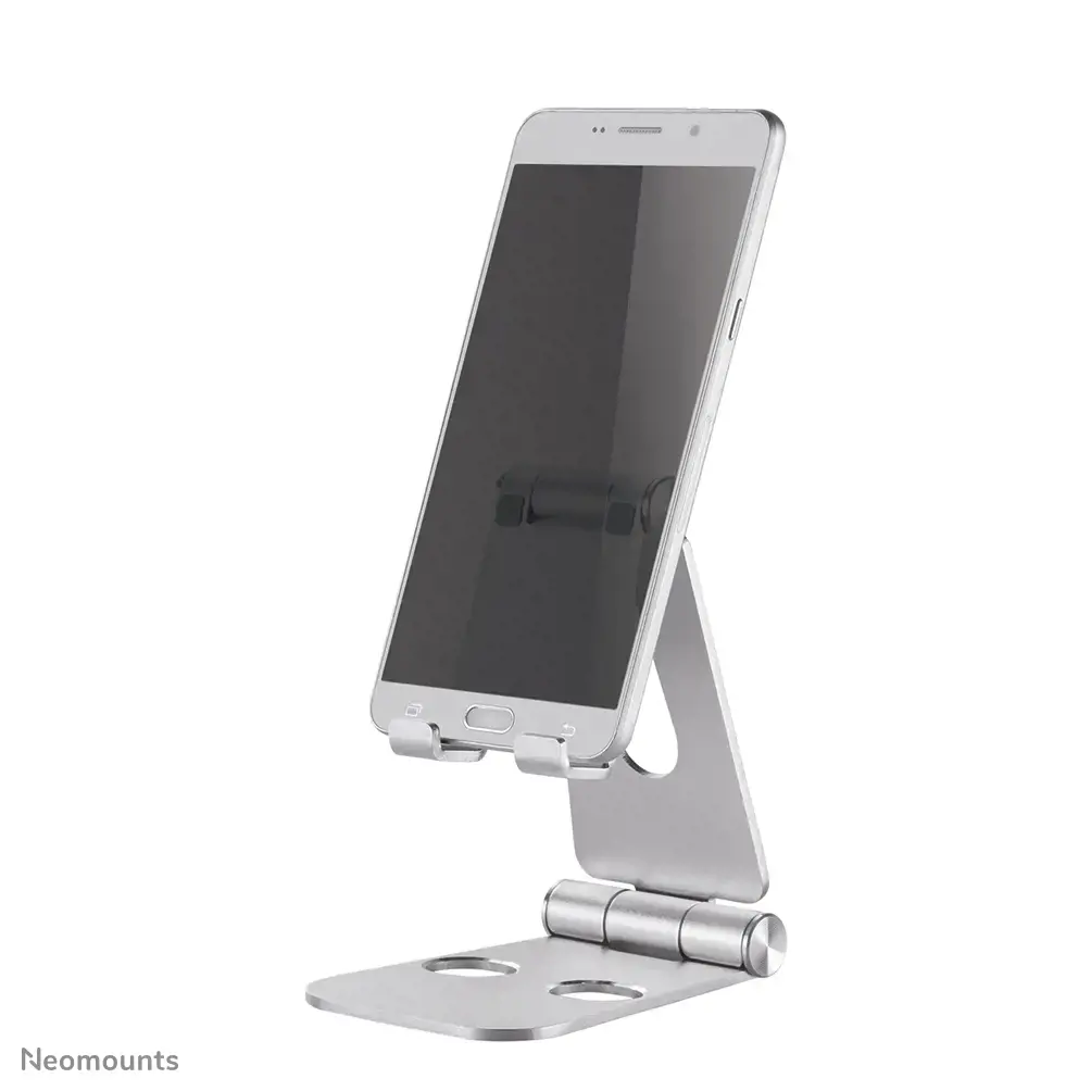 "Neomounts by Newstar" sulankstomas telefono stovas, Mobilusis telefonas / išmanusis telefonas, Pasyvus laikiklis, Stalas, Vidinis, Sidabrinis