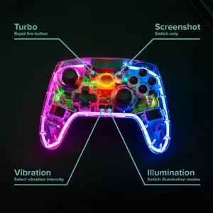 Speedlink wireless gamepad Rait NX RGB PC/Android/Switch, clear (SL-650115-CR)