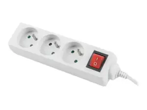 LANBERG PS1-03E-0150-W Lanberg 1,5 m baltos spalvos LANTERGE CURVE 3X 230V PL su grandinės pertraukikliu, pilnas varis