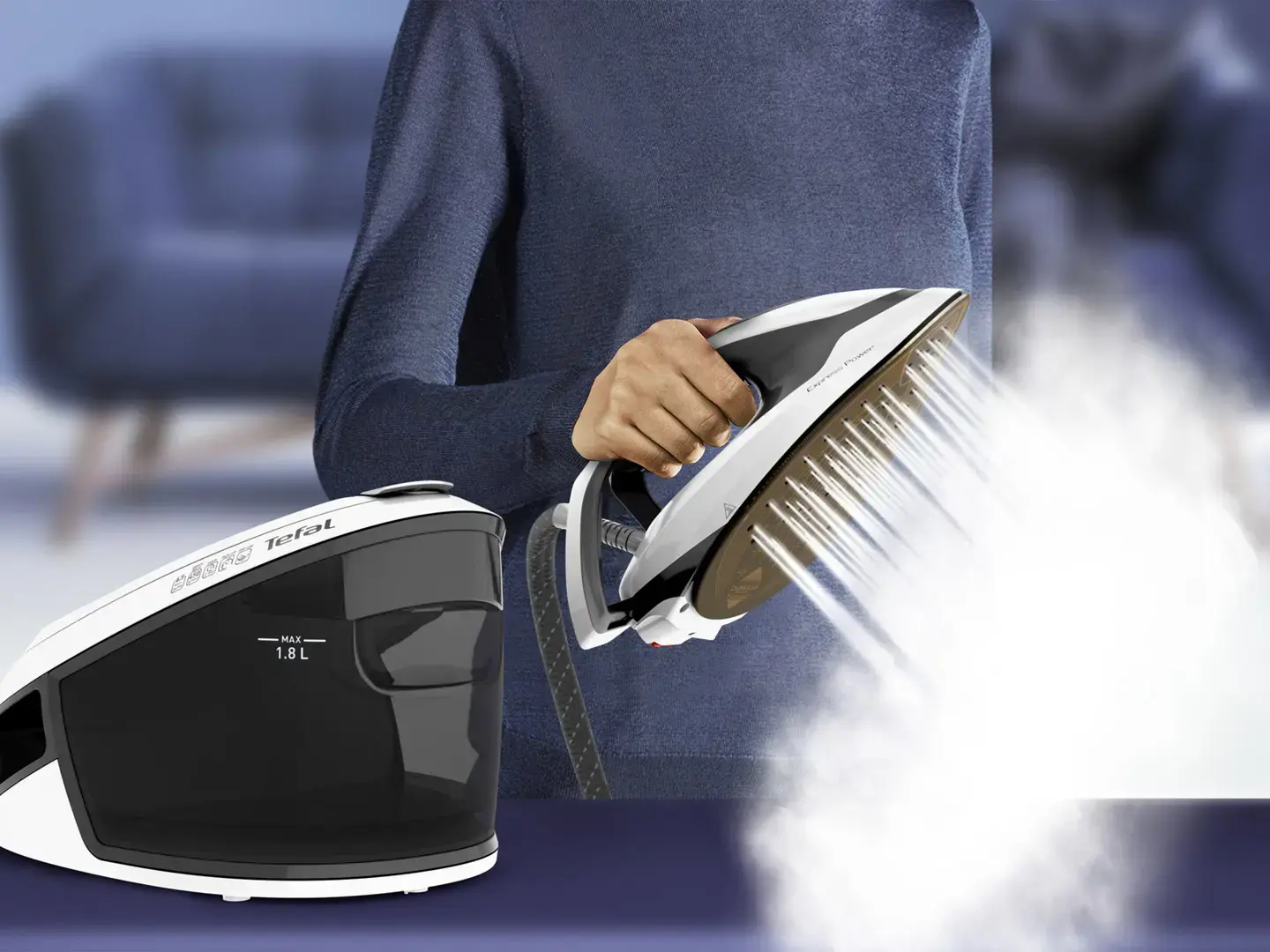 Tefal Express Power SV8130 2800 W 1.8 L Durilium AirGlide Autoclean soleplate Black, White