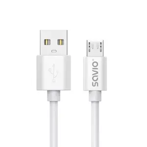 SAVIO KABELIS USB-A - MICRO USB, 3 M, BALTAS, CL-167