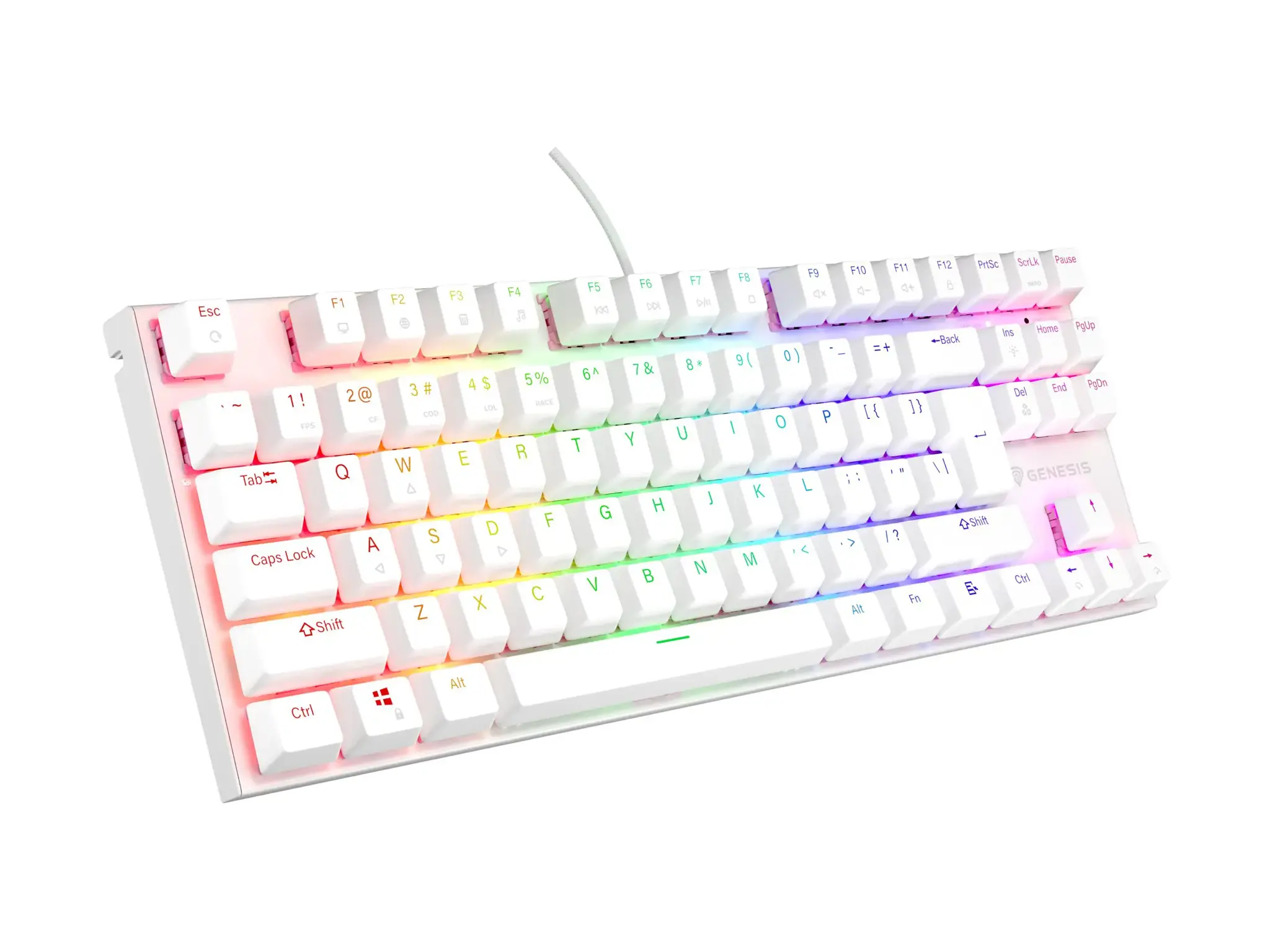 Genesis | THOR 303 | Mechanical Gaming Keyboard | Wired | US | Outemu Peach Silent | White