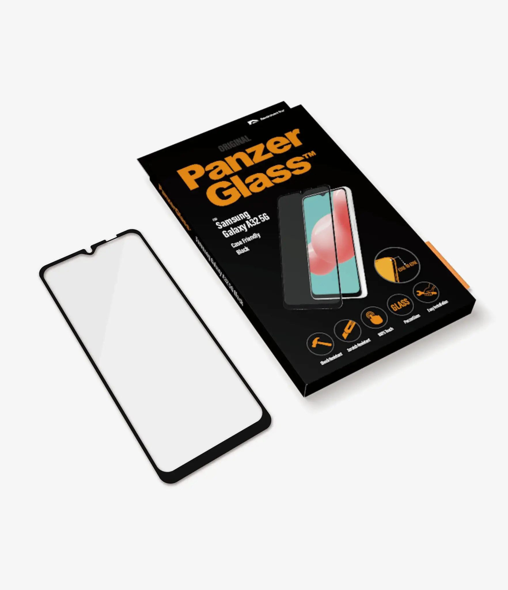 PanzerGlass ™ Samsung Galaxy A32 5G | M12 | Ekrano apsauga Stiklas, Skaidri ekrano apsauga, Samsung, Samsung, Samsung - Galaxy A32 5G, atsparus įbrėžimams, atsparus smūgiams, skaidrus, 1 vnt.