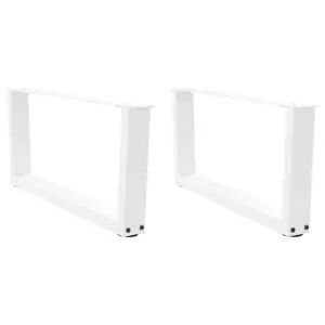 Kavos staliuko kojelės, V formos, 2 vnt., baltos, 70x(30-31,3) cm, plienas