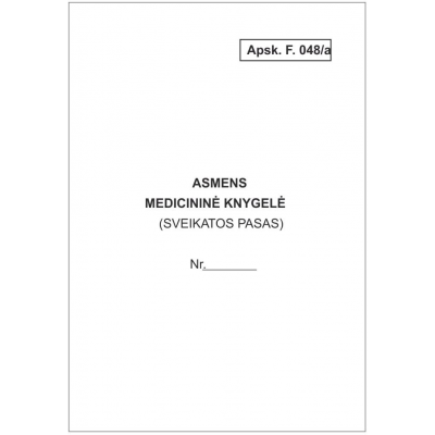 Asmens medicininė knygelė F.048/a