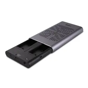 Lindy USB 3.2 Gen 2x2 Dual M.2 NVMe SSD Enclosure with Clone Feature, SSD enclosure, M.2, M.2, PCI Express 3.0, USB connectivity, Silver