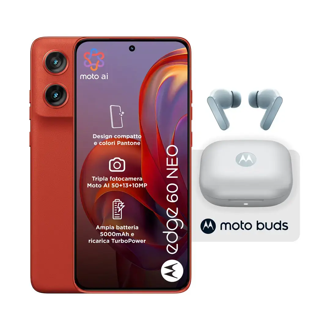 Motorola edge 60 neo + Moto Buds PG38C05749 16.1 cm (6.36") Dual SIM Android 15 5G USB Type-C 8 GB 256 GB 5200 mAh Red