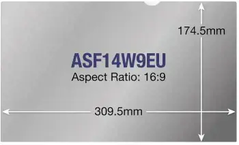 Targus ASF14W9EU, Nešiojamojo kompiuterio ekrano apsauga, juoda, skaidri, bet kokio prekės ženklo, 35,6 cm (14"), nuo atspindžių apsauganti ekrano apsauga, atspari įbrėžimams