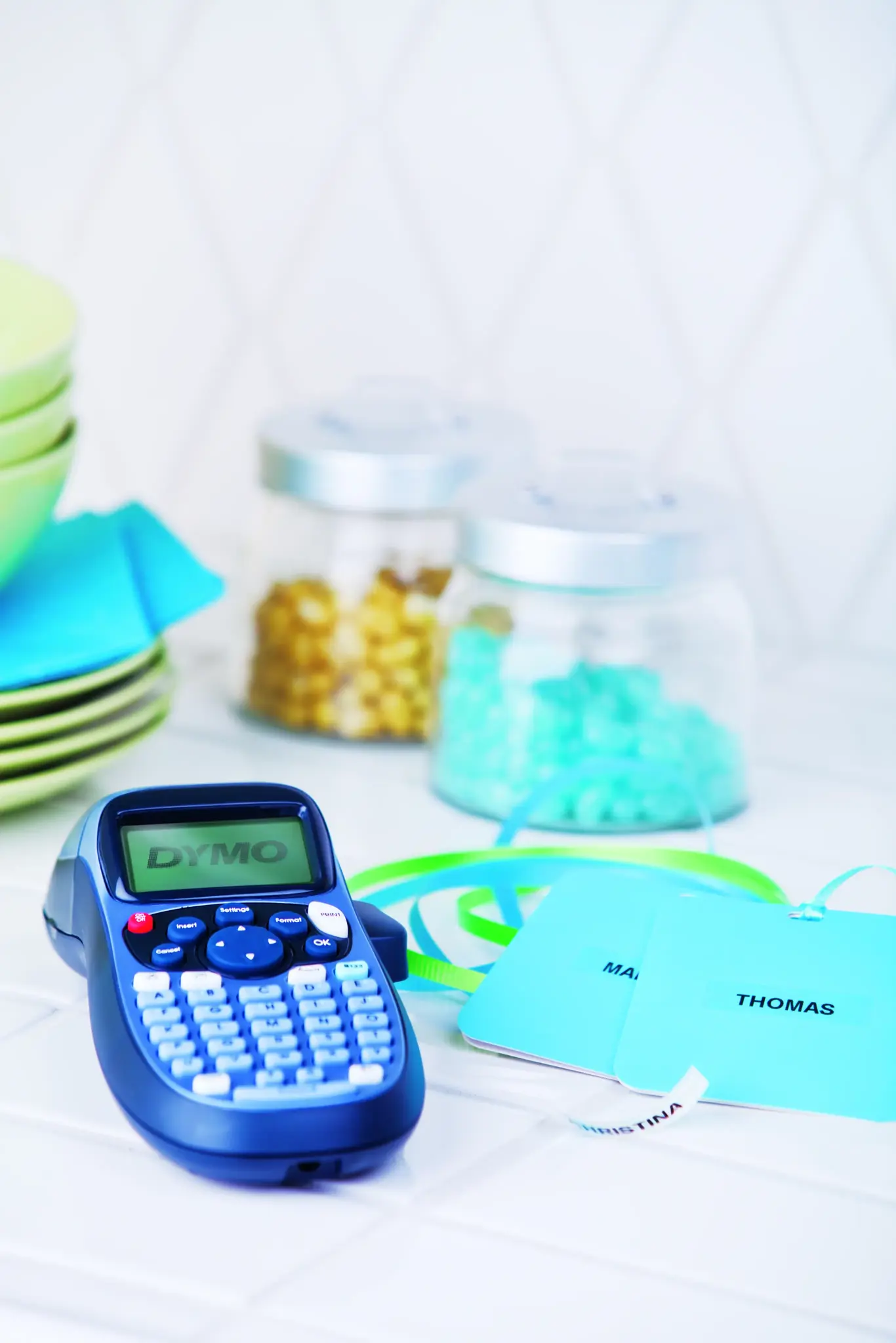 DYMO LetraTag LT-100H, ABC, Direct thermal, 180 x 180 DPI, 12 mm/sec, Black, Blue