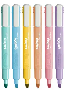Teksto žymeklis CARIOCA, įvairių pastelinių spalvų