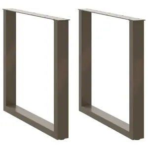 Valgomojo stalo kojelės, U formos, 2 vnt., natūralus plienas, 80x(72-73) cm, plienas
