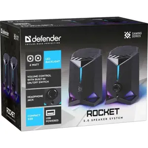 PC SPEAKERS ROCKET 2.0 6W LED USB BLACK