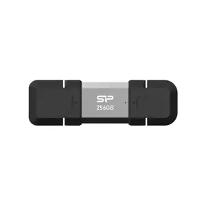 SILICON POWER 256 GB, USB TYPE-A and TYPE-C FLASH DRIVE, MOBILE C51, Silver