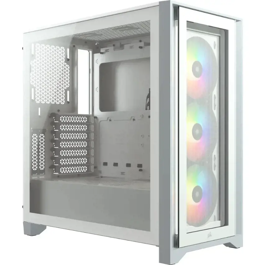 CORSAIR iCUE 4000X RGB grūdinto stiklo korpusas Mid-Tower White