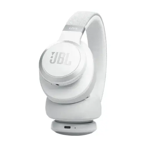 JBL belaidės ausinės "Live 770NC", baltos spalvos
