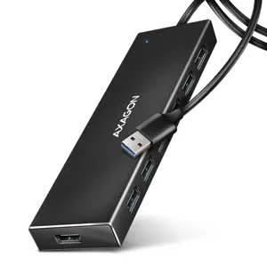 Septynių prievadų USB 3.2 Gen 1 šakotuvas su įkrovimo palaikymu. Išorinio maitinimo šaltinio jungti…
